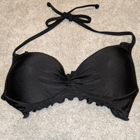 NWT Bikini Nation Push Up Halter Bikini Top, Black, S - Picture 3 of 7